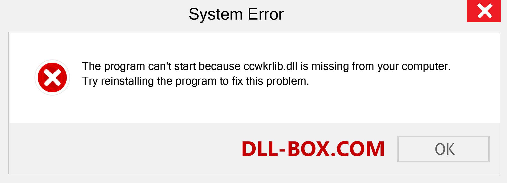  ccwkrlib.dll file is missing?. Download for Windows 7, 8, 10 - Fix  ccwkrlib dll Missing Error on Windows, photos, images